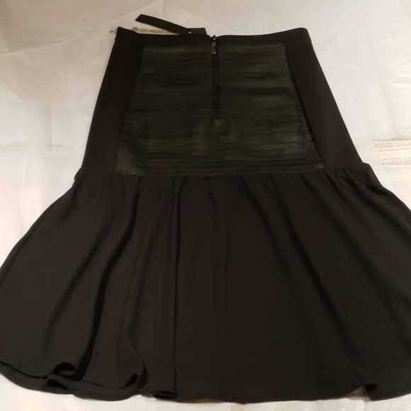 EDESSA New SKIRT Black Leather/Georgette Women's M 🎉HP🎉 - Picture 10 of 16